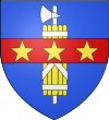 D'azur à un faisceau des licteurs d'or lié d'argent, la hache du même, posé en pal, à la fasce de gueules chargée de trois étoiles d'or brochant sur le tout.